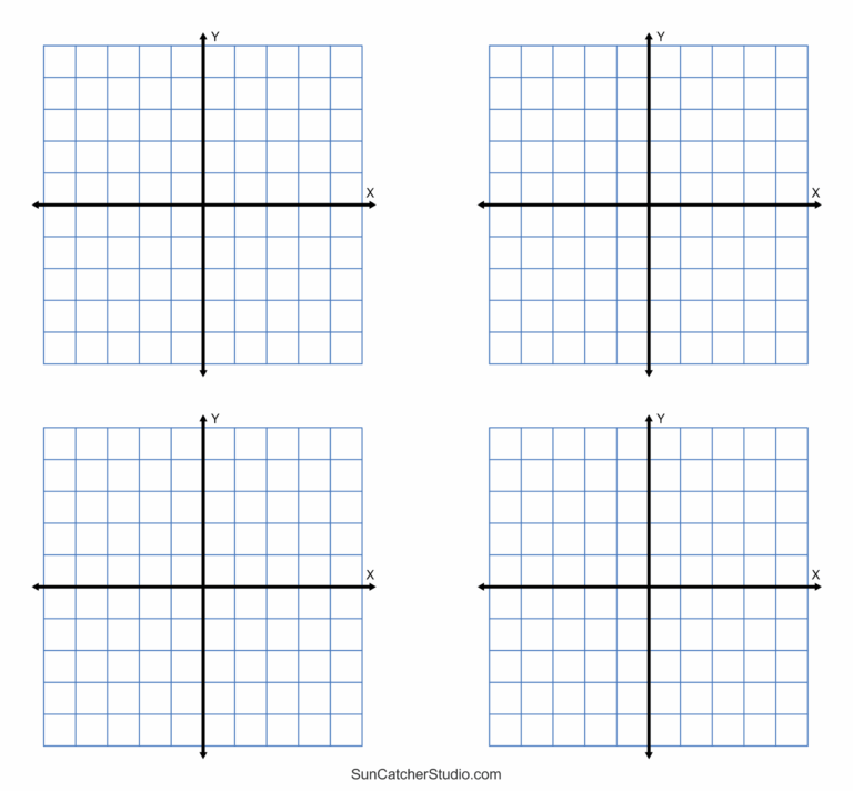 Grid Paper Printable 4 Quadrant Coordinate Graph Paper Templates Free Printables Monograms Design Tools Patterns DIY Projects
