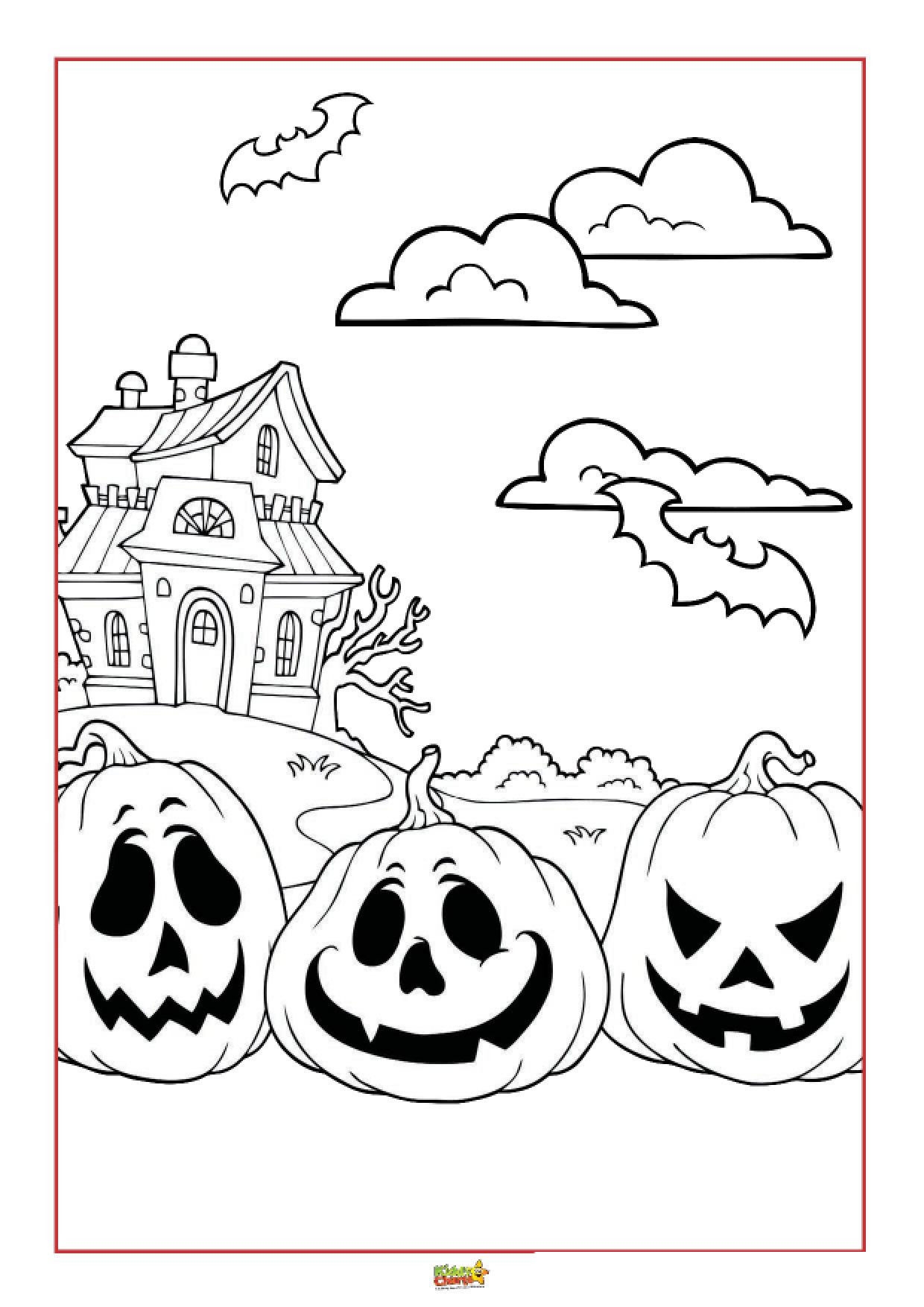 halloween color sheets printable