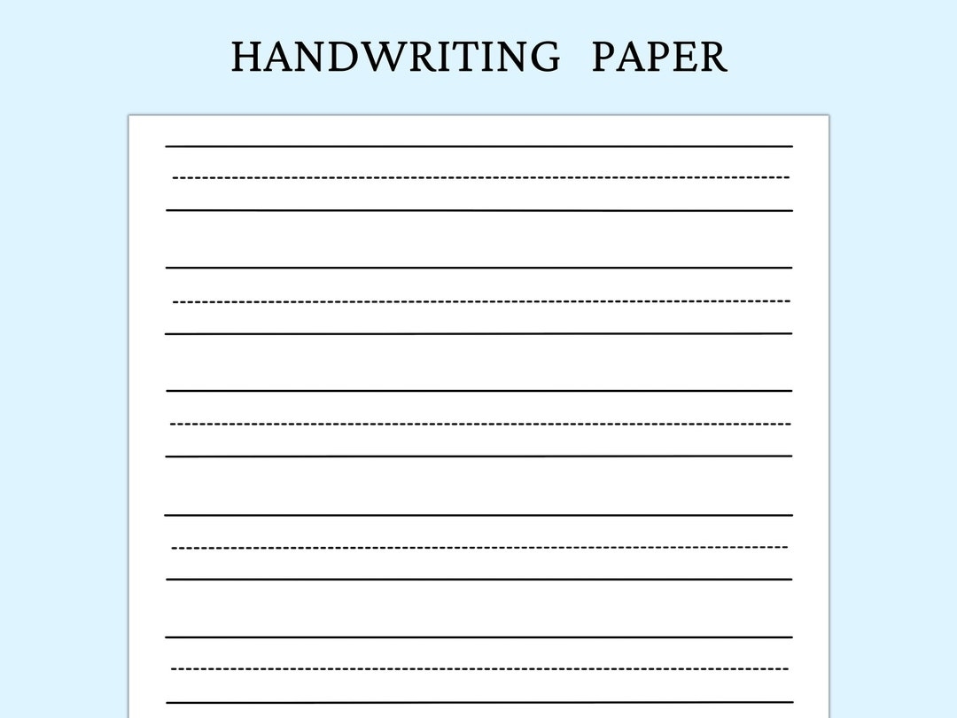 Handwriting Practice Paper Printable Kids Writing Sheet Kindergarten Lined Page Portrait And Landscape US Letter Size DIGITAL DOWNLOAD Etsy