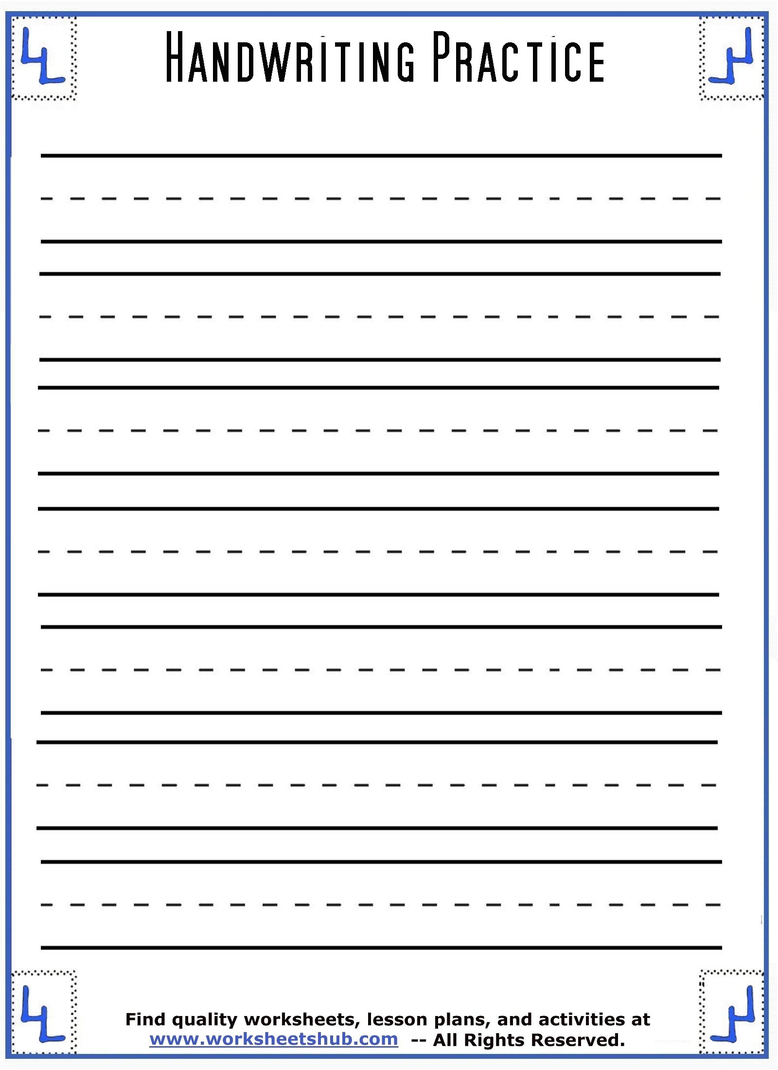 free printable handwriting practice worksheets