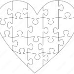 Heart Puzzle Template Stock Vector Adobe Stock