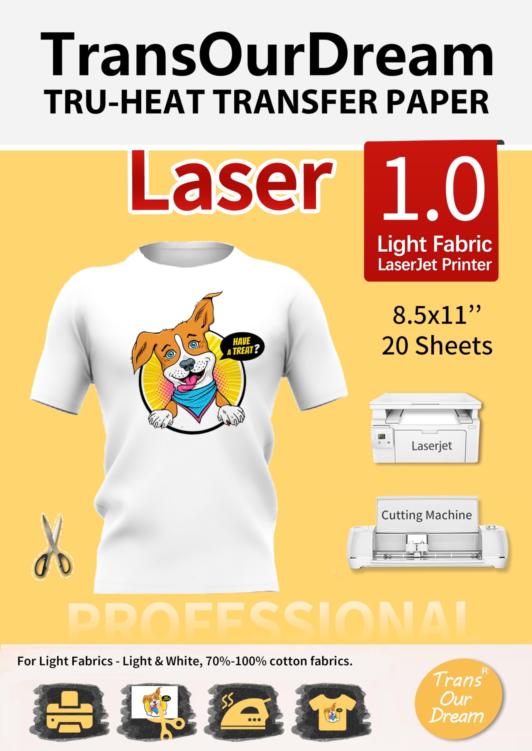 Heat Transfer Paper For Laserjet Printer 20 Sheets 8 5x11 Laser 1 0 Printabl EBay