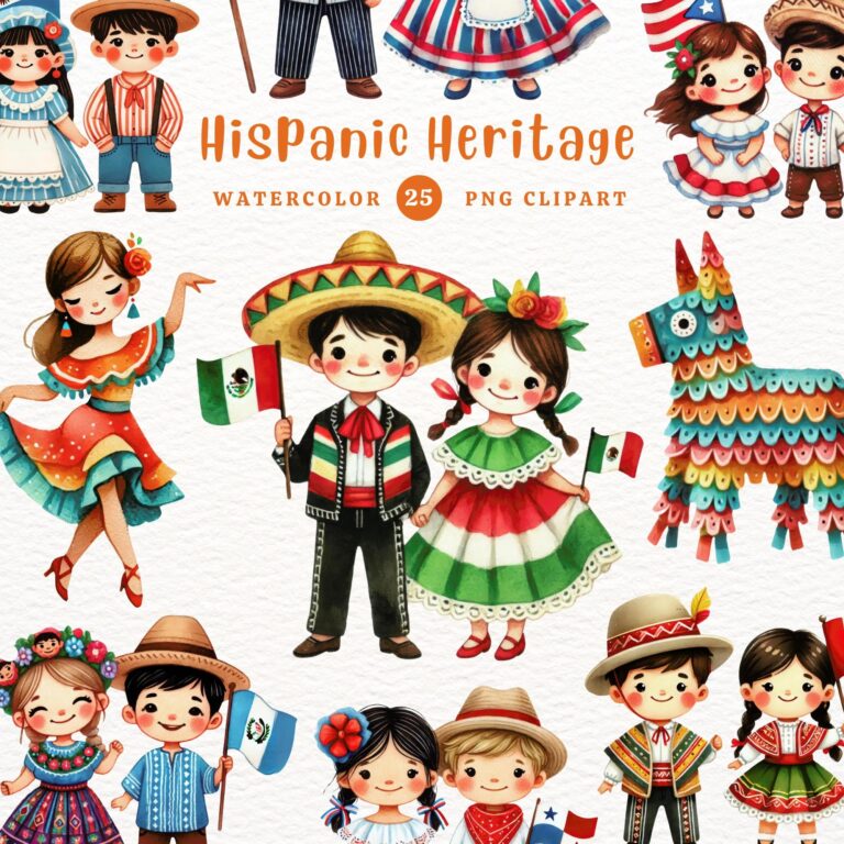 Hispanic Heritage Paper Dolls Etsy