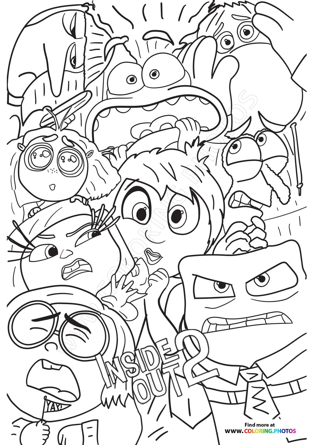 Inside Out 2 Characters Coloring Pages