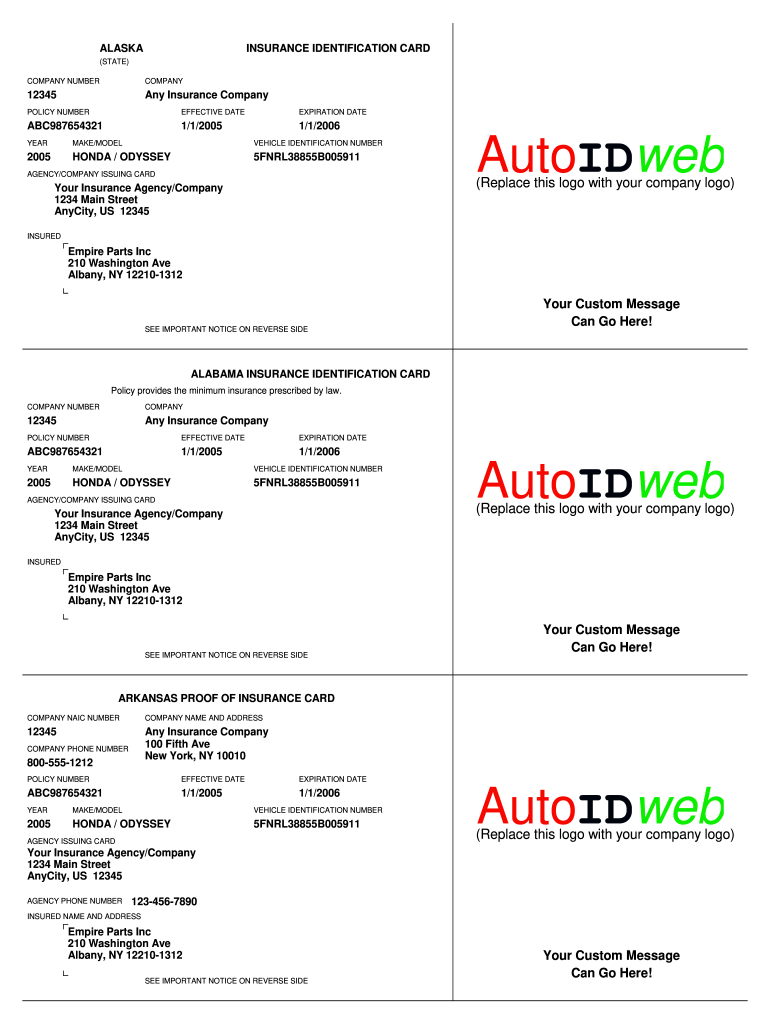Insurance Card Template Fill Out Sign Online DocHub