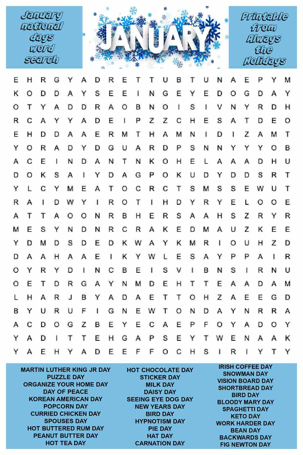 printable word search puzzles for seniors