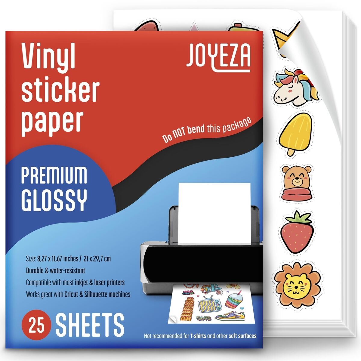 JOYEZA Premium Printable Vinyl Sticker Paper For Inkjet Printer 25 Sheets G EBay
