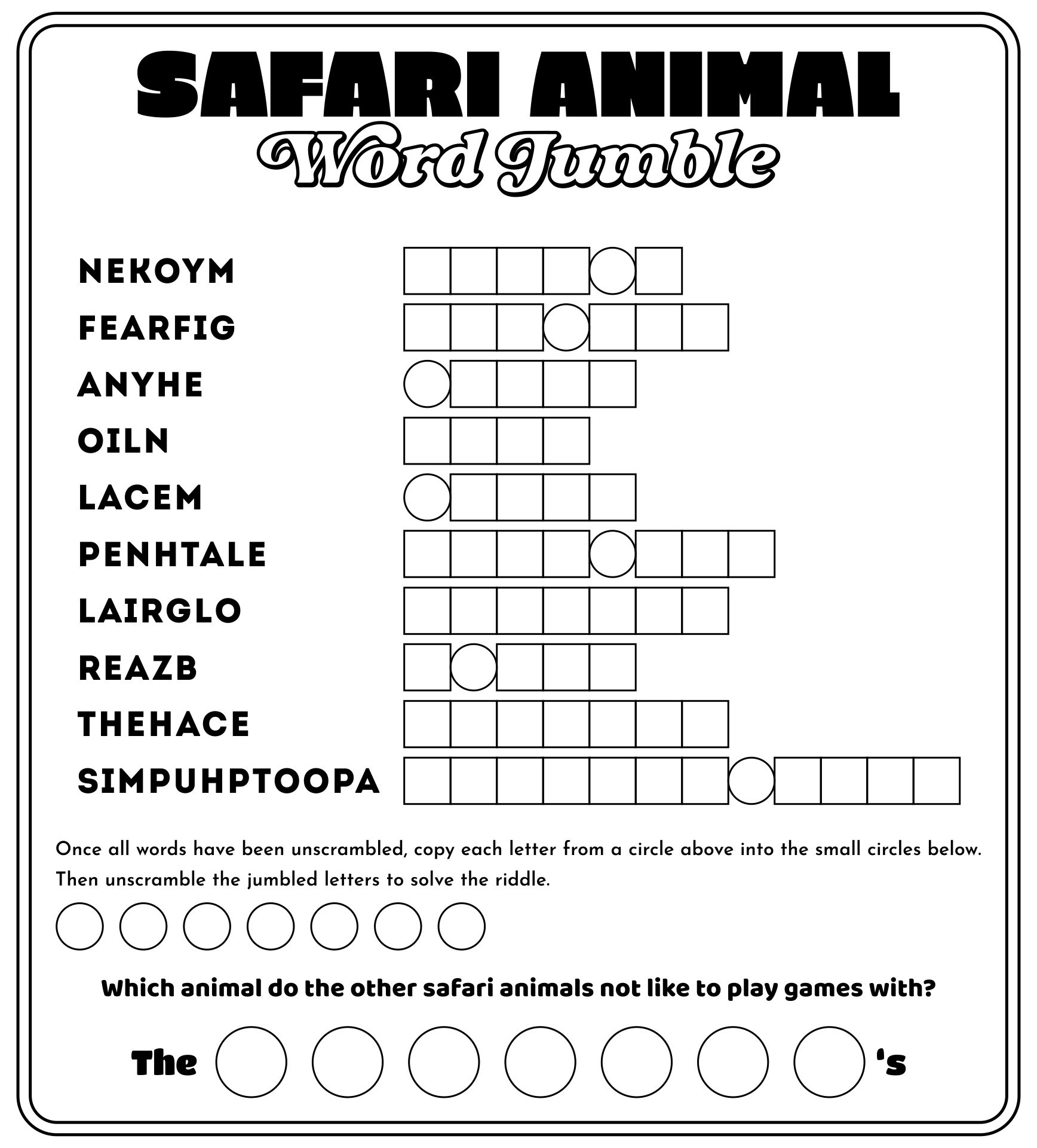 Jumble Word Puzzle Pages 13 Free PDF Printables Printablee