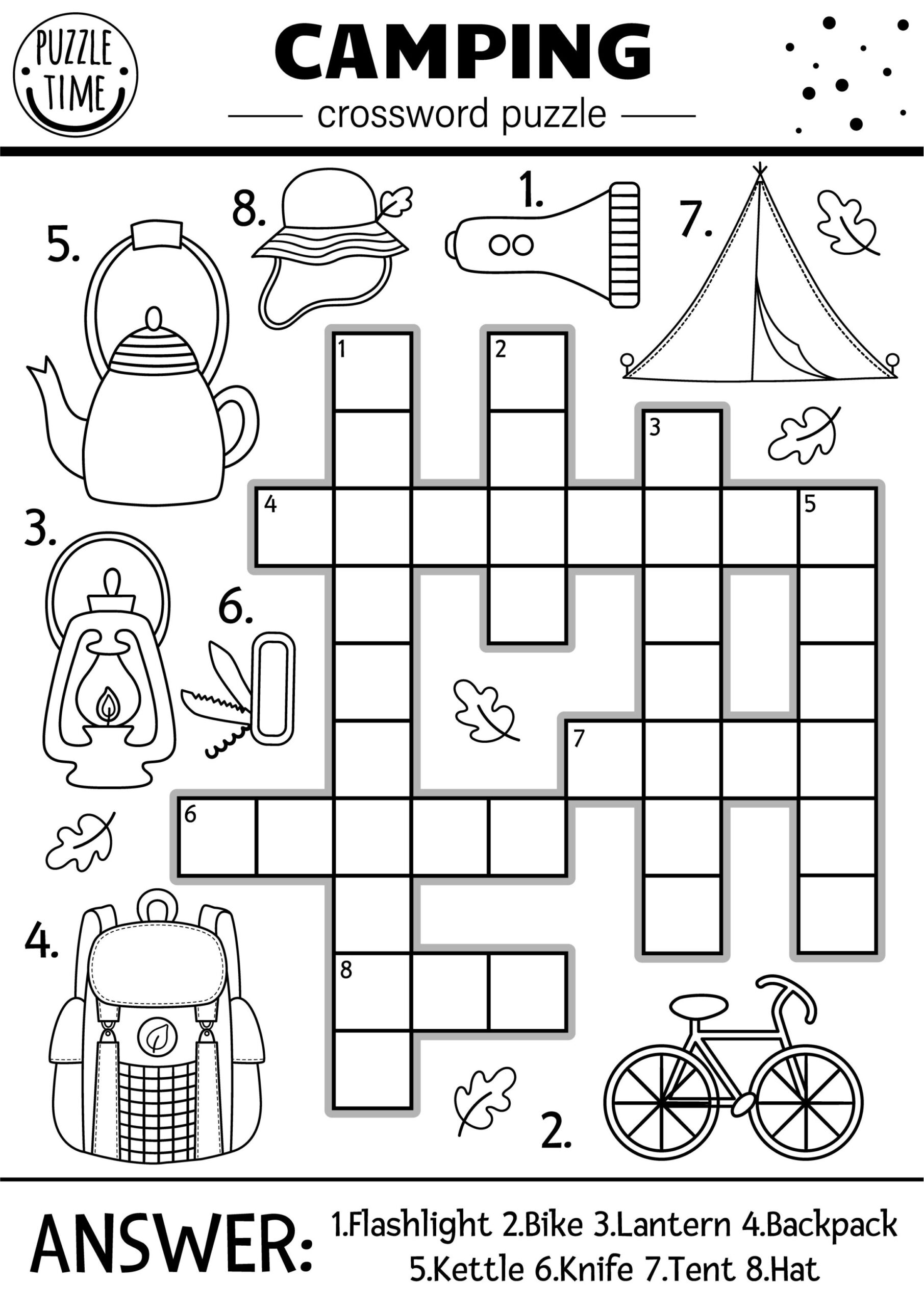 Kids Camping Crossword Puzzle Kids Camping Crossword Puzzle
