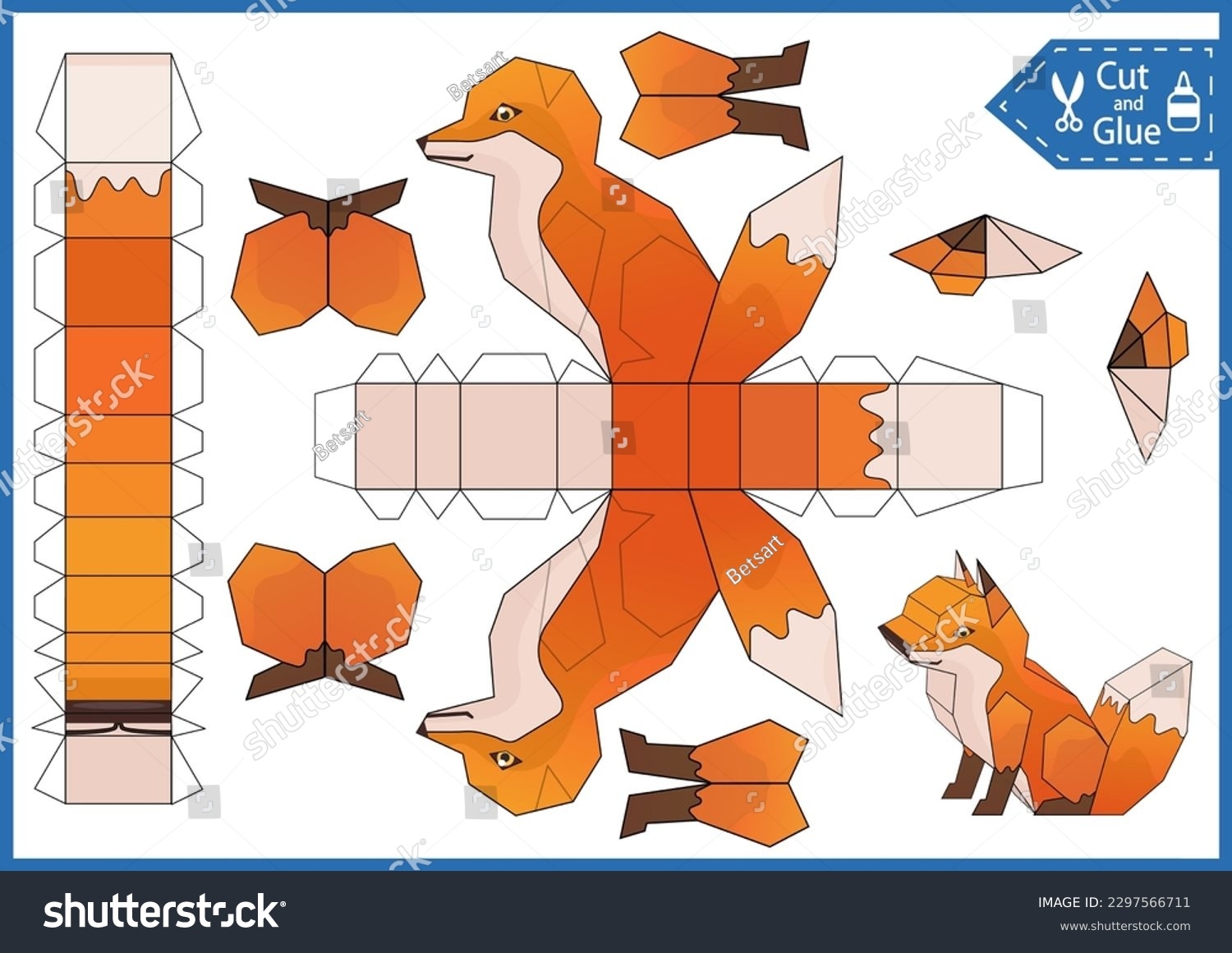 printable 3d paper animals templates