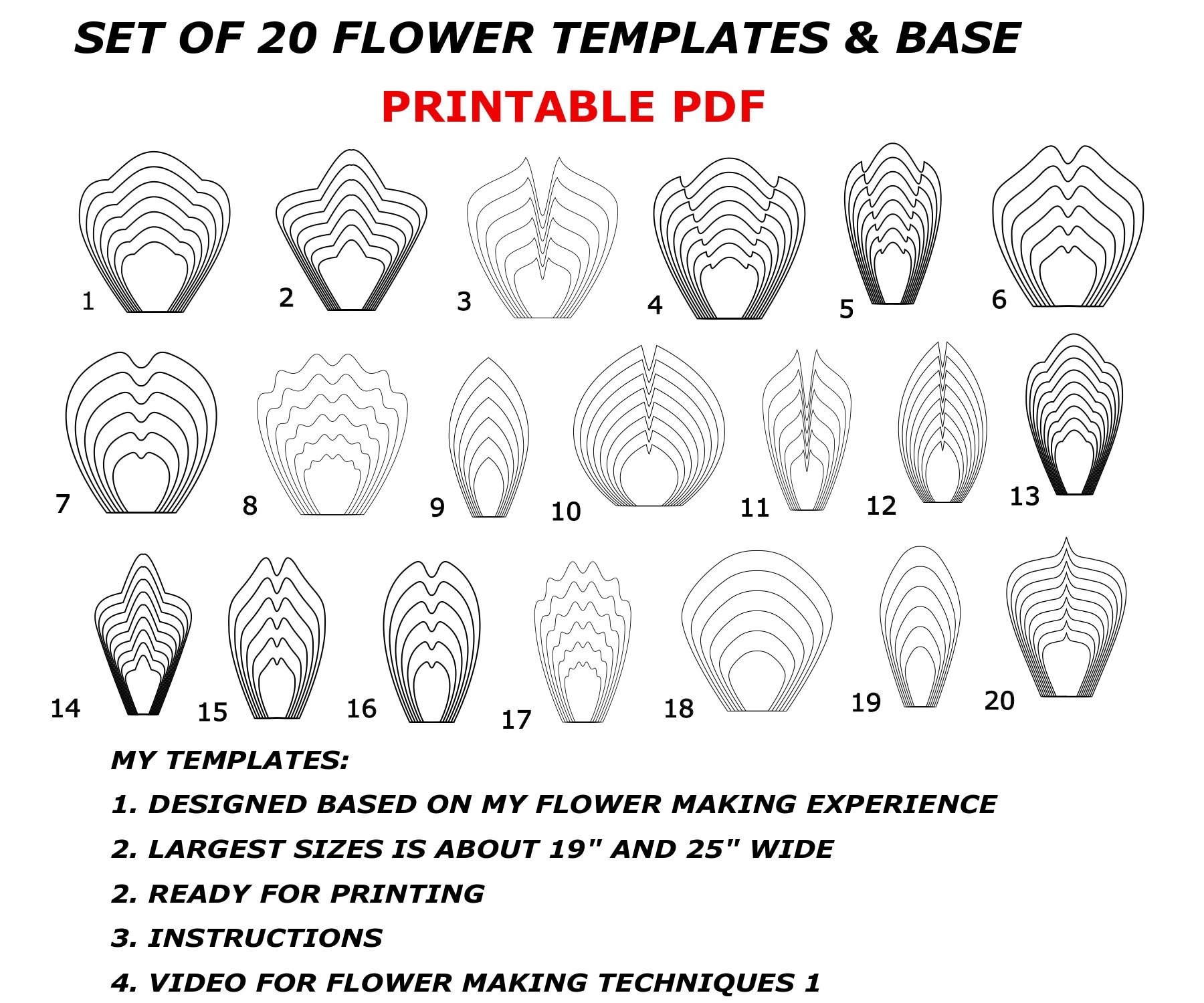 Large Paper Flower Printable Paper Flower Templates Giant Paper Flower PDF Templates Huge Paper Flower Pattern Paper Flower Petals Etsy Large Paper Flower Printable Paper Flower Templates Giant Paper Flower PDF Templates Huge Paper Flower Pattern Paper Flower Petals Etsy