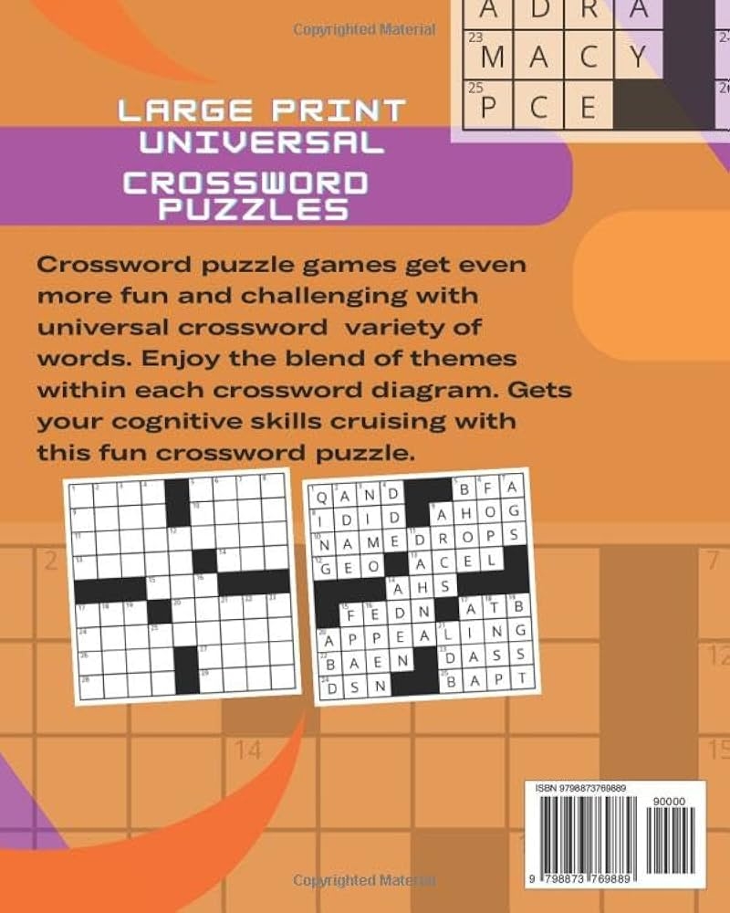 Large Print Universal Crossword Puzzles Variety Crossword Puzzle Book That Seniors And Adults Discover Words And Clues To Activate Greater Cognitive Skills Press Wave One 9798873769889 Amazon Books Large Print Universal Crossword Puzzles Variety Crossword Puzzle Book That Seniors And Adults Discover Words And Clues To Activate Greater Cognitive Skills Press Wave One 9798873769889 Amazon Books