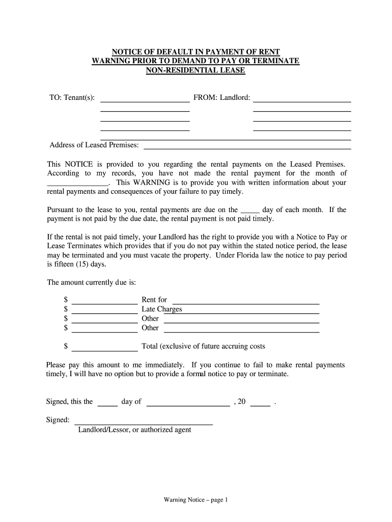 Late Rent Notice Template Pdf Free Fill Out Sign Online DocHub