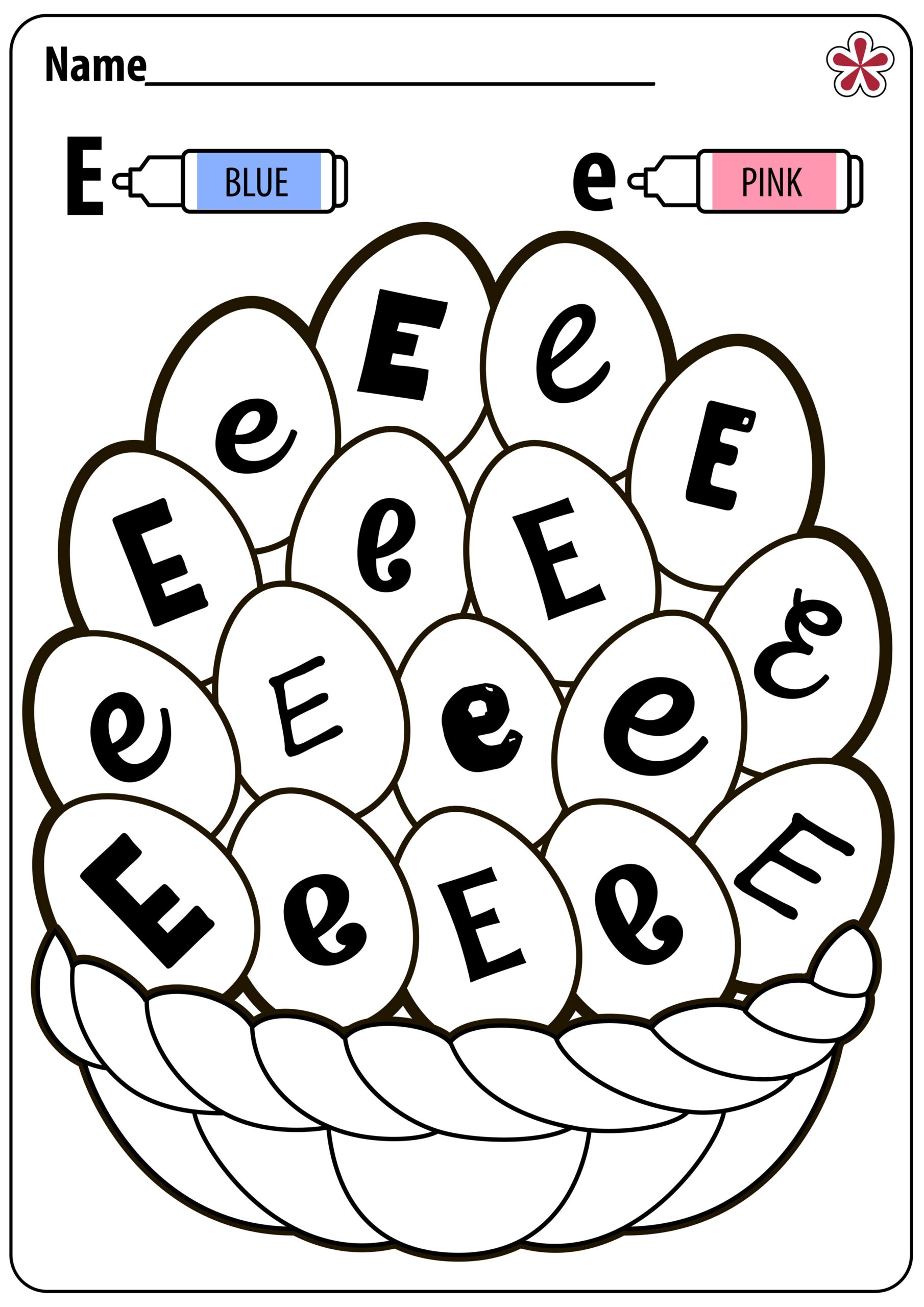 free printable letter e worksheets