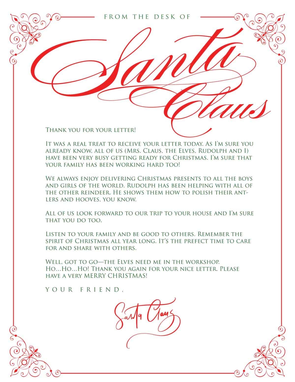free printable letter from santa template word