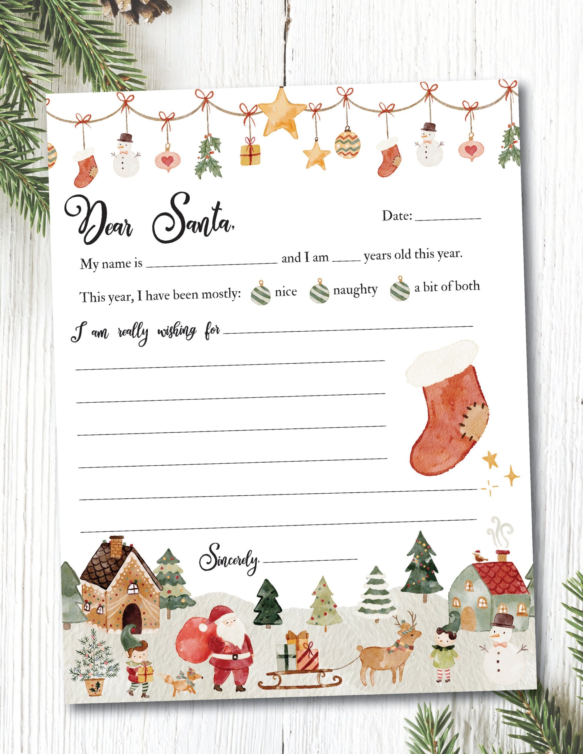 father christmas letter template printable free