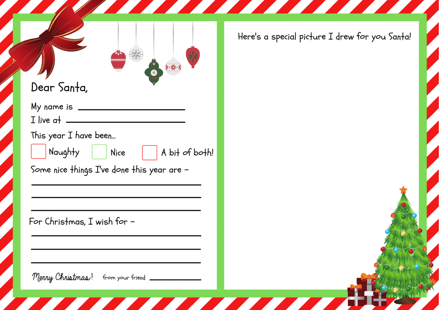 santa letter template printable