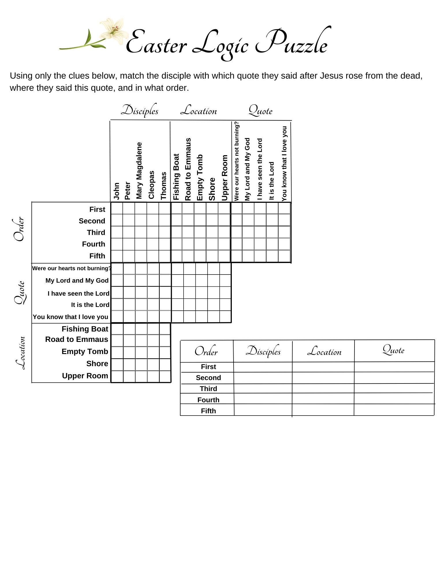 Logic Puzzles Printable Etsy
