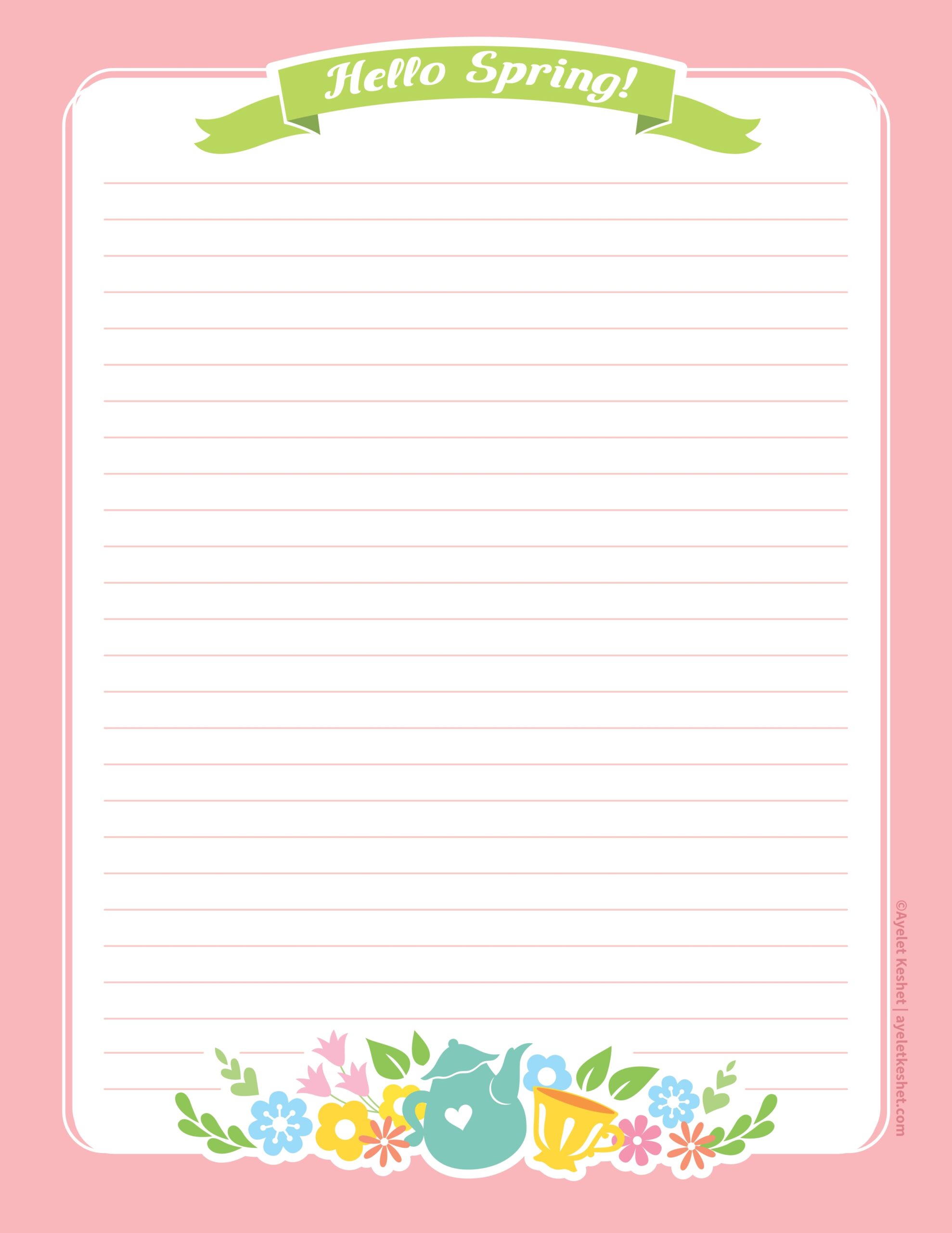 Lovely Free Printable Stationery Paper For Spring Ayelet Keshet Lovely Free Printable Stationery Paper For Spring Ayelet Keshet