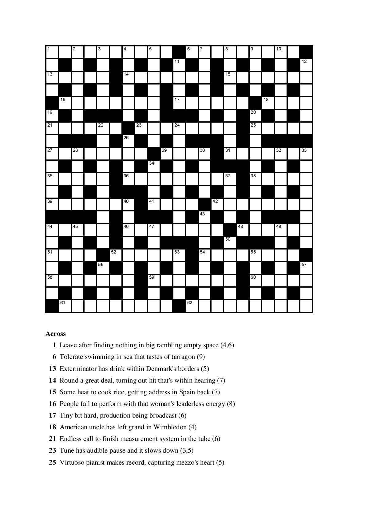 difficult printable crossword puzzles
