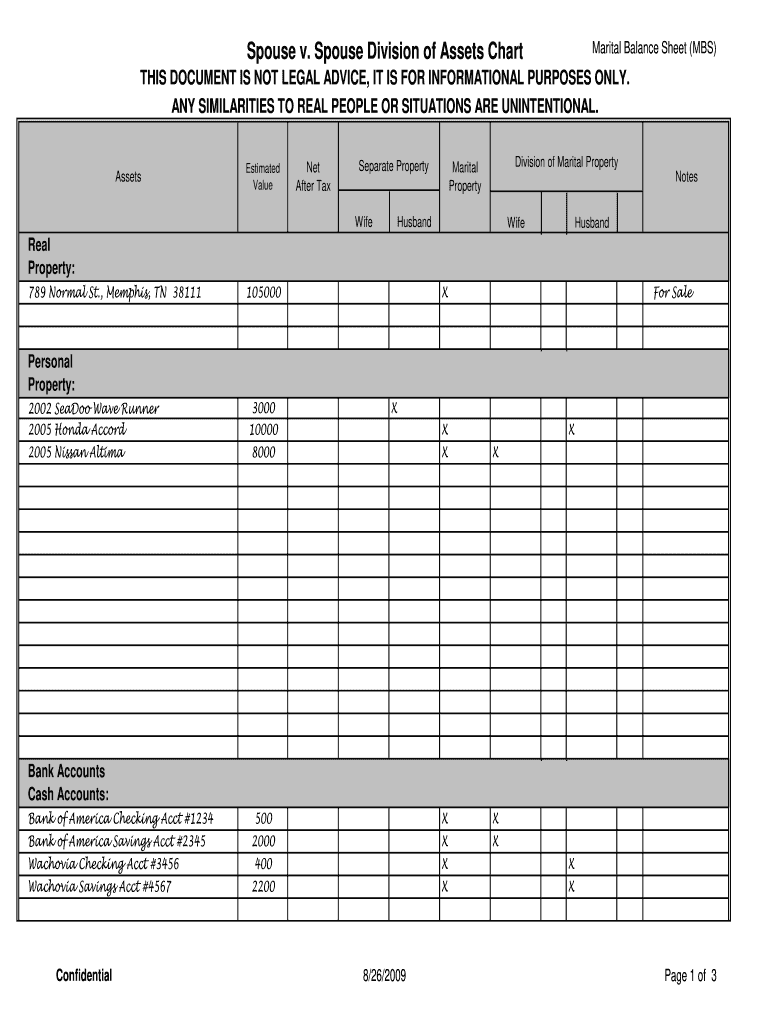 Marital Balance Sheet Template Fill Online Printable Fillable Blank PdfFiller