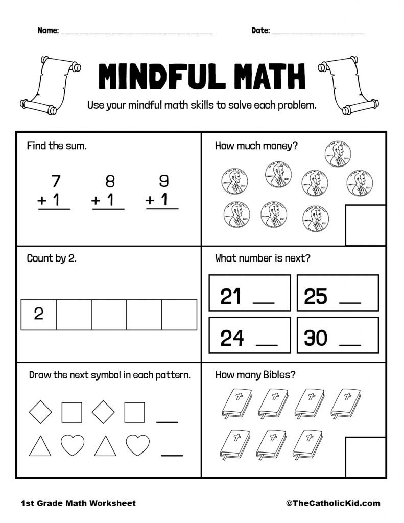 1st grade math worksheets free printable