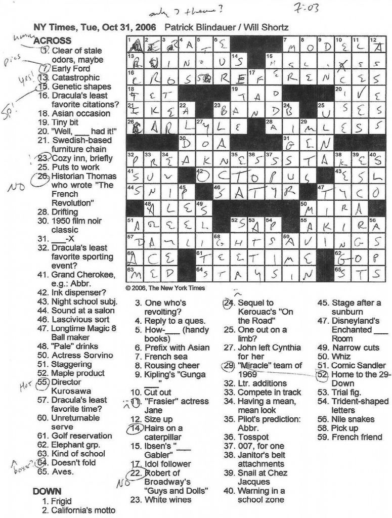 Merl Reagle Printable Crossword Puzzles Printable