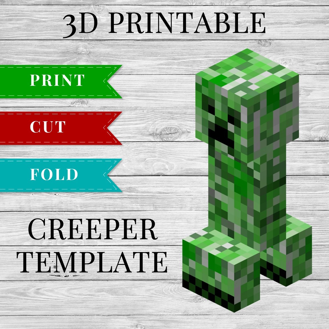 Minecraft Creeper 3D Printable Minecraft Creeper Papercraft Template Minecraft Creeper 3D Printable Minecraft Creeper Papercraft Template
