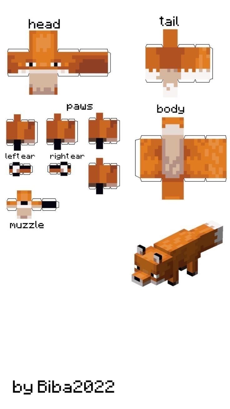 Minecraft Papercraft Fox