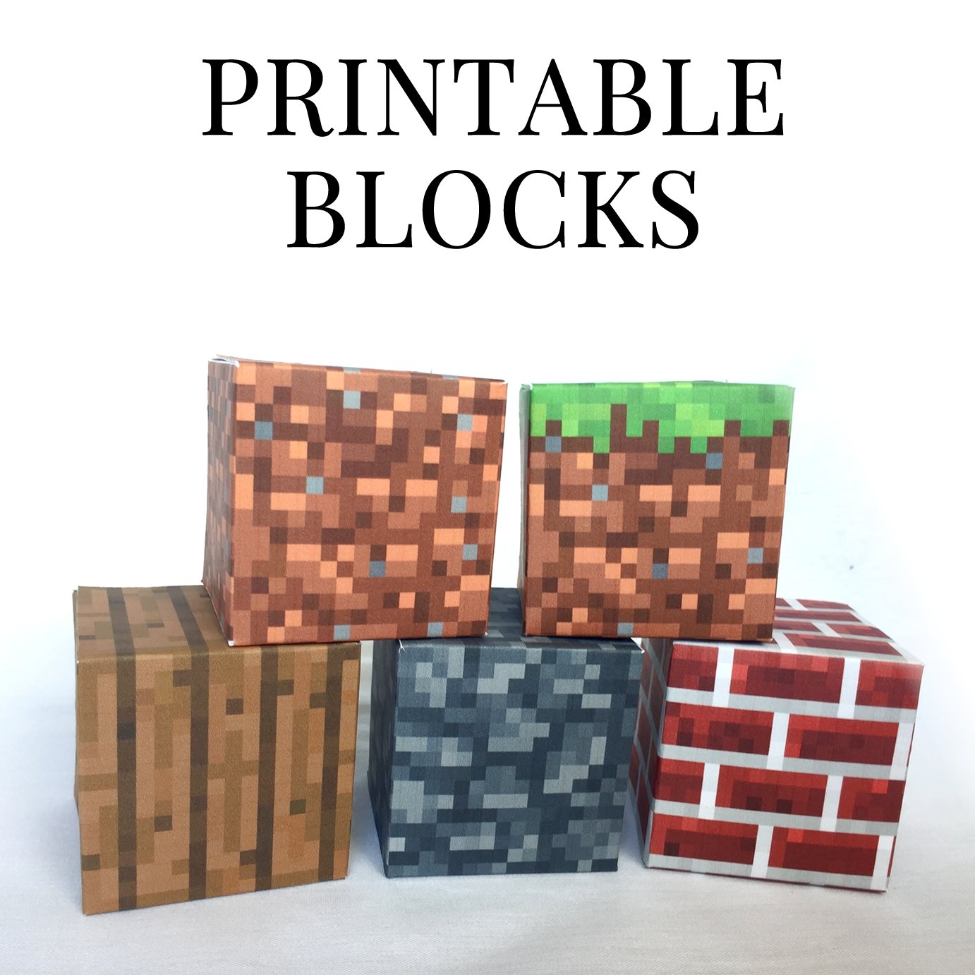 Minecraft Printable Papercraft Blocks SET 1 Minecraft Printable Papercraft Blocks SET 1