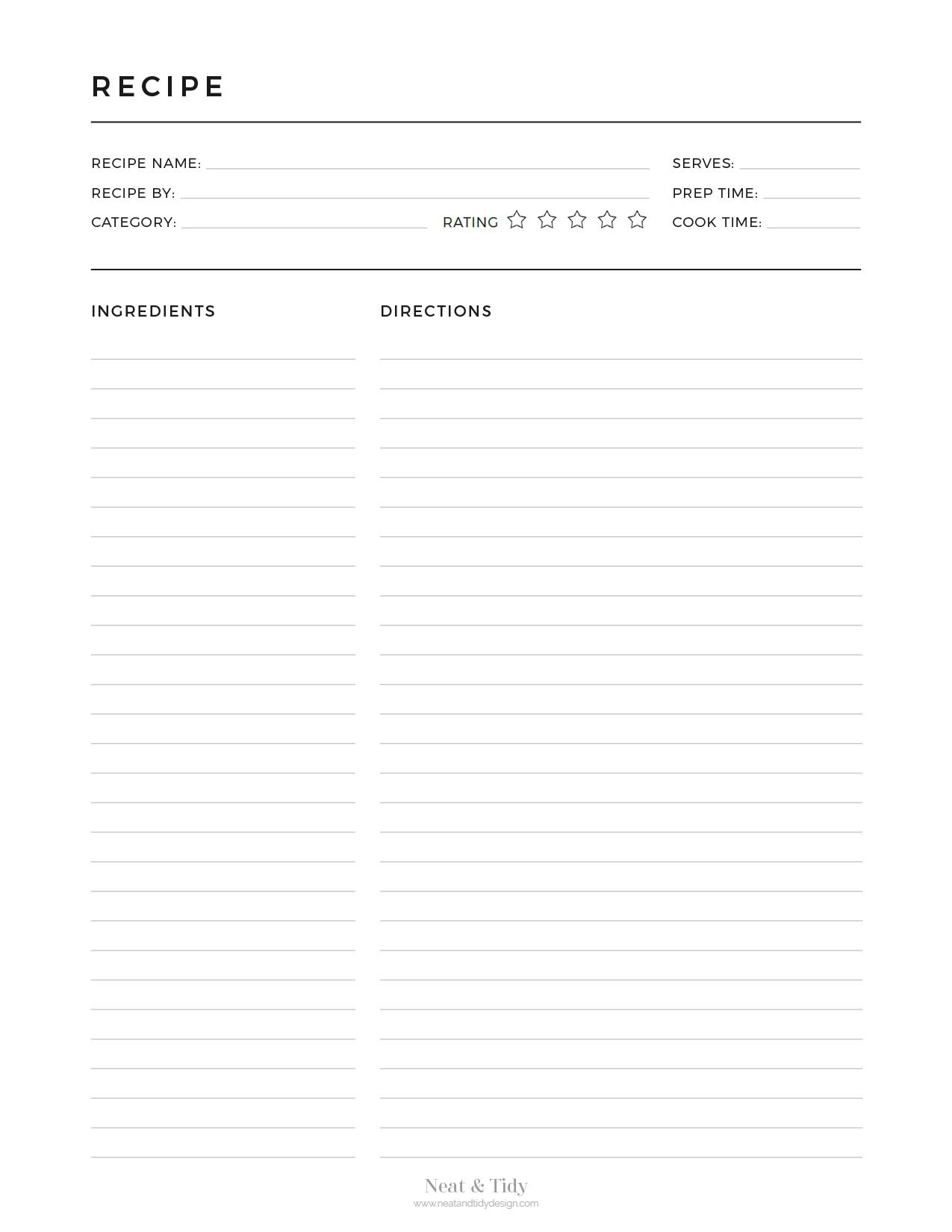 printable blank recipe card template