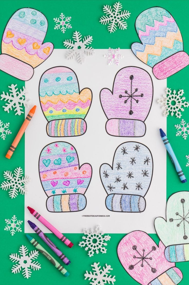 Mitten Coloring Craft For Kids