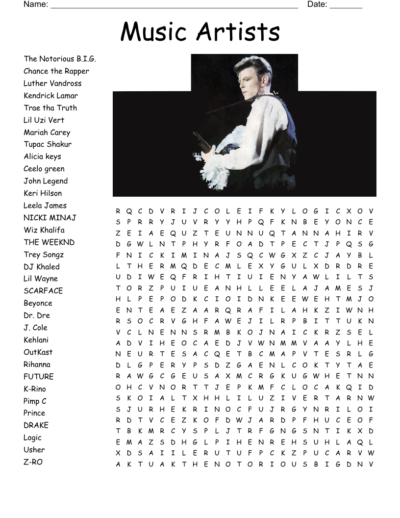 music word puzzles printable