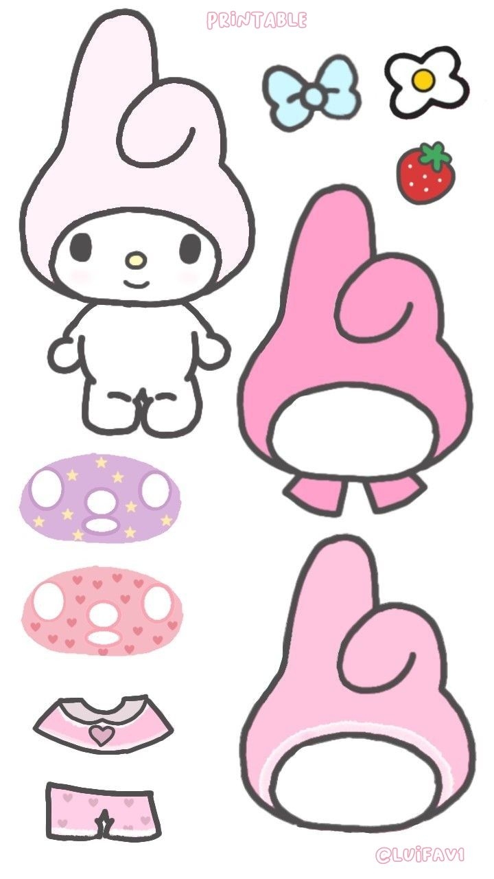 My Melody Doll Template