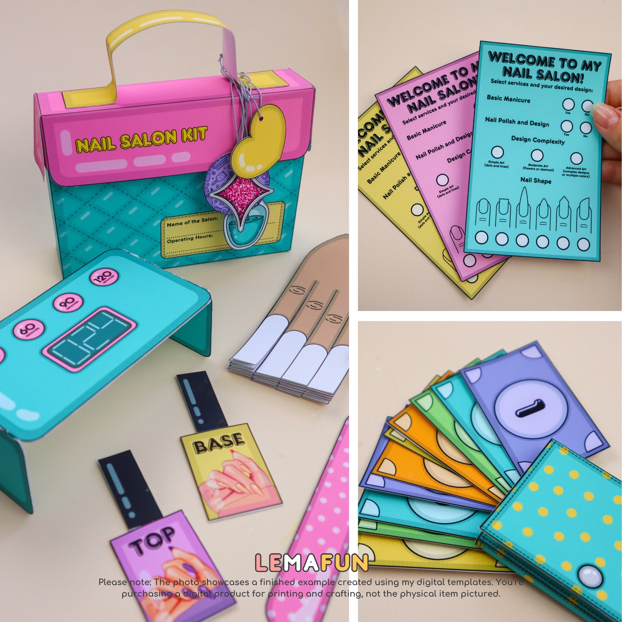 Nail Salon Game Kit Printable DIY Children s Activity Fun Home Learning Craft Educational Homeschool Digital Download PDF Etsy