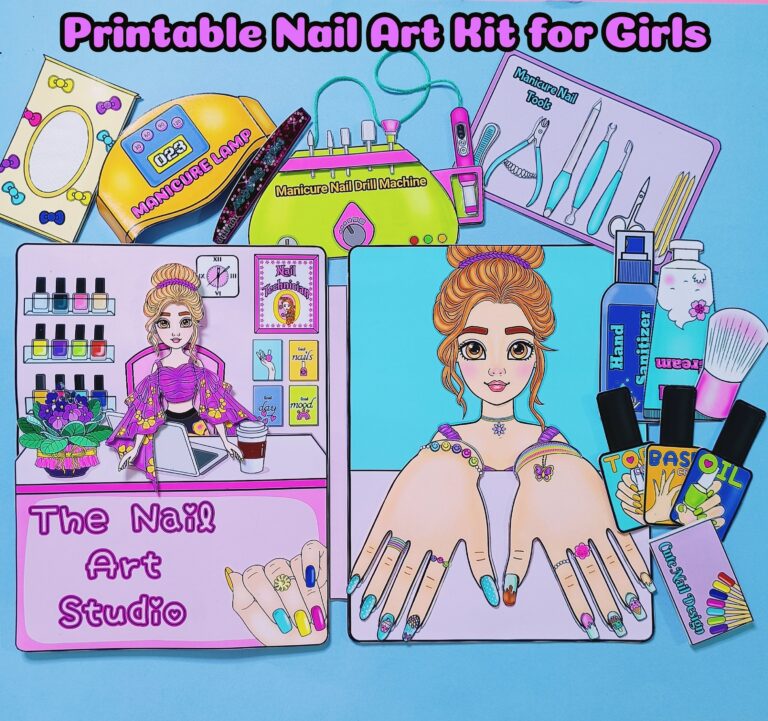 Nail Salon Paper Doll Printable Kit Kids Activity Book digital Download Etsy