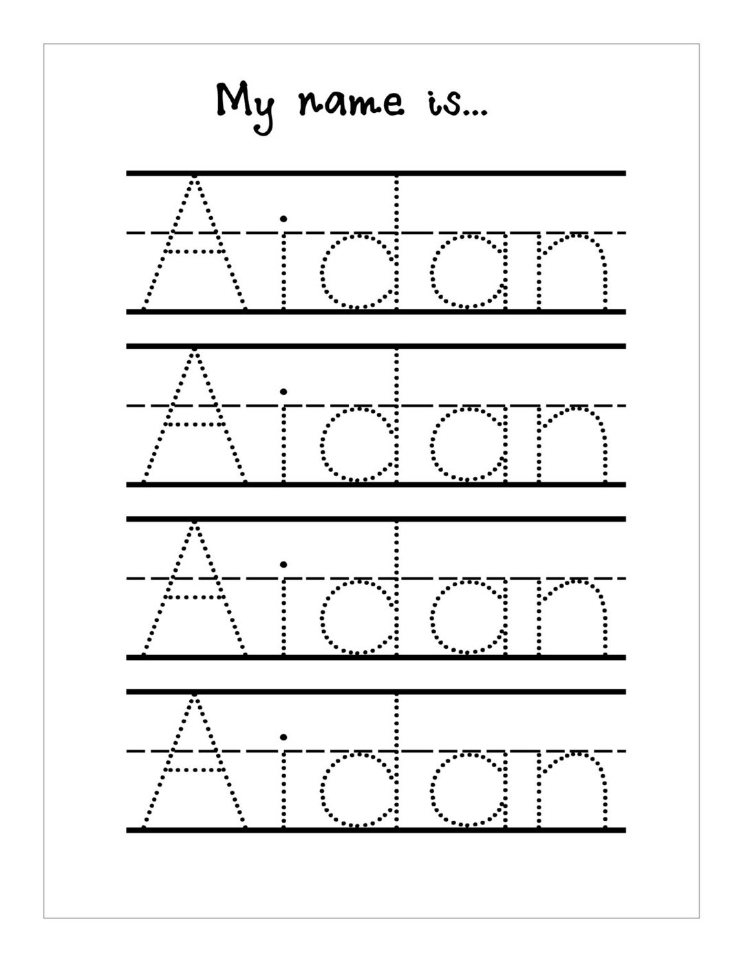 free name tracing worksheet printable