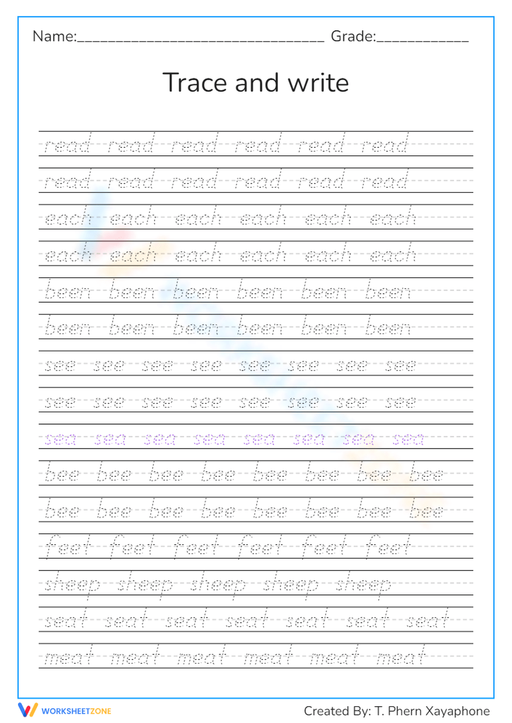 handwriting practice worksheets printable