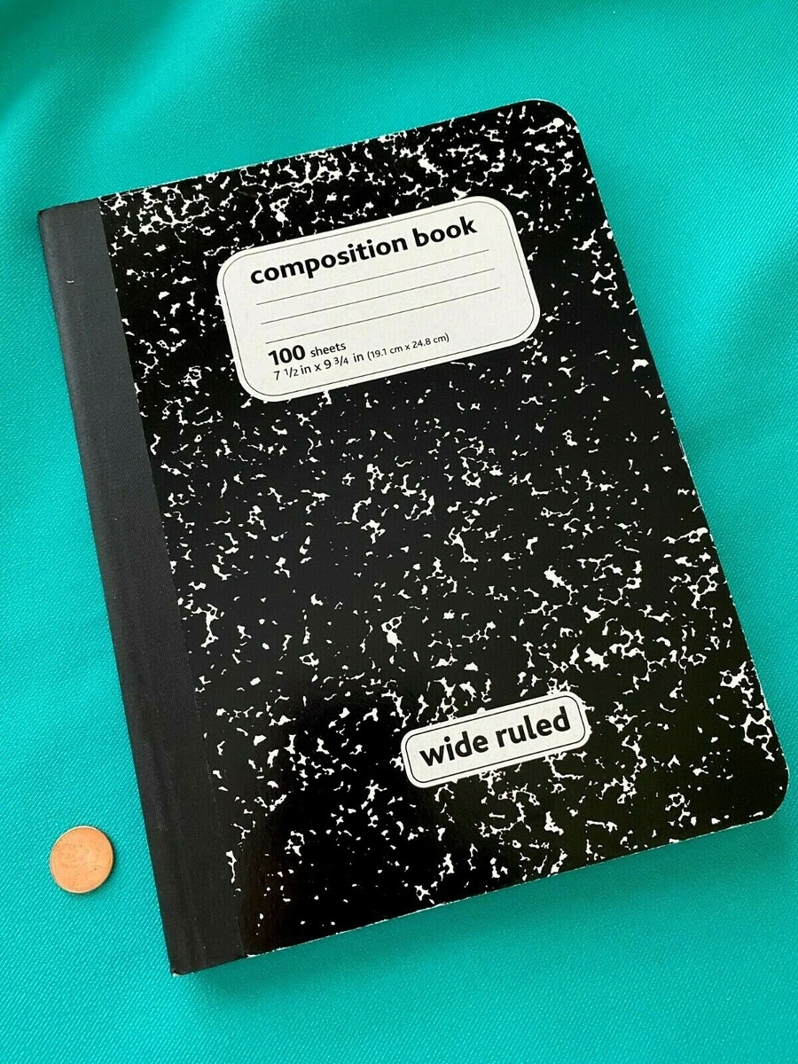 NEW Black White Composition Book Wide Ruled 9 75x7 5 Office Depot 100 Sheets EBay