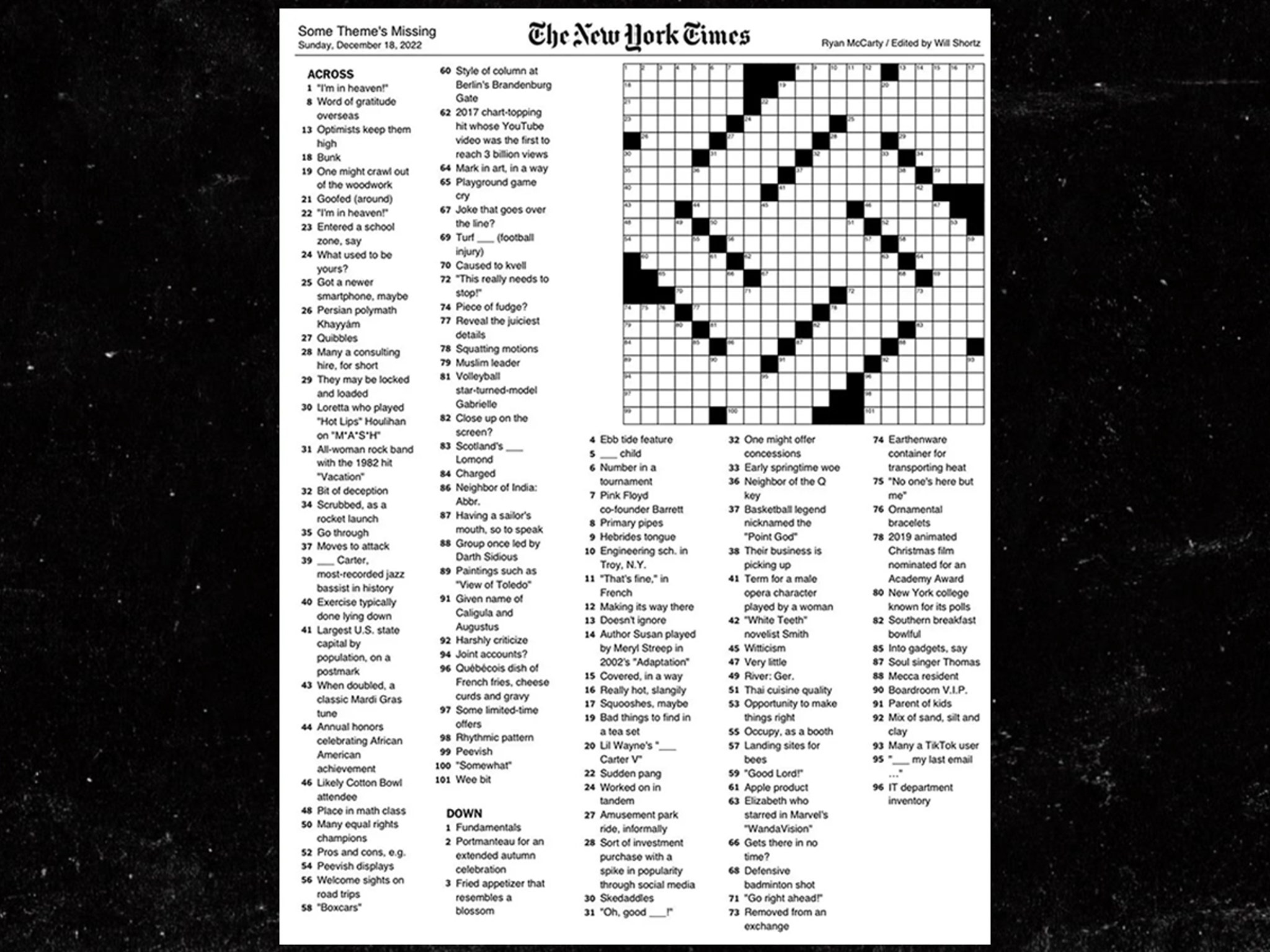 new york times printable sunday crossword puzzles