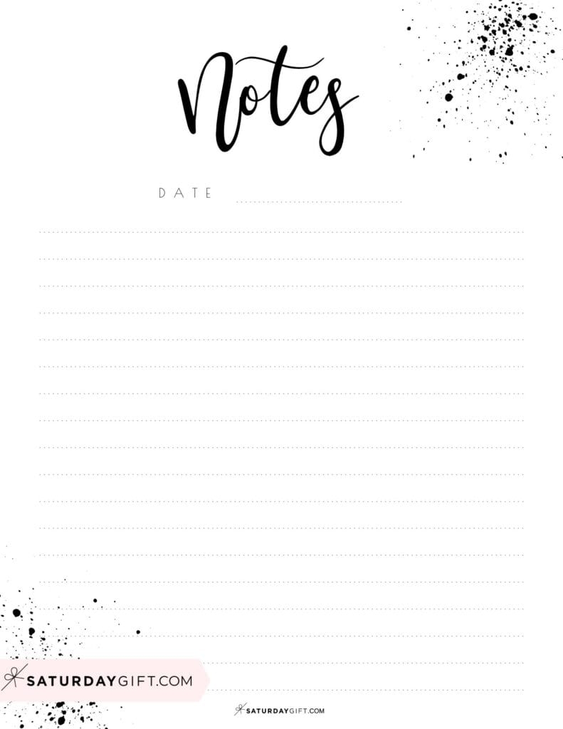 free cute printable notebook paper