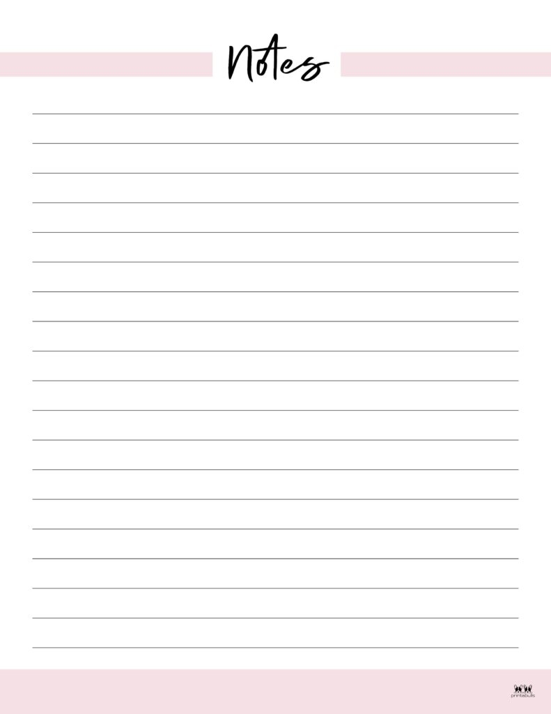 Note Pages Templates 30 FREE Printables Printabulls