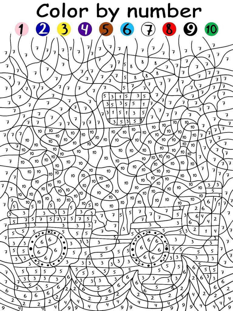 Number Coloring Pages For Adults