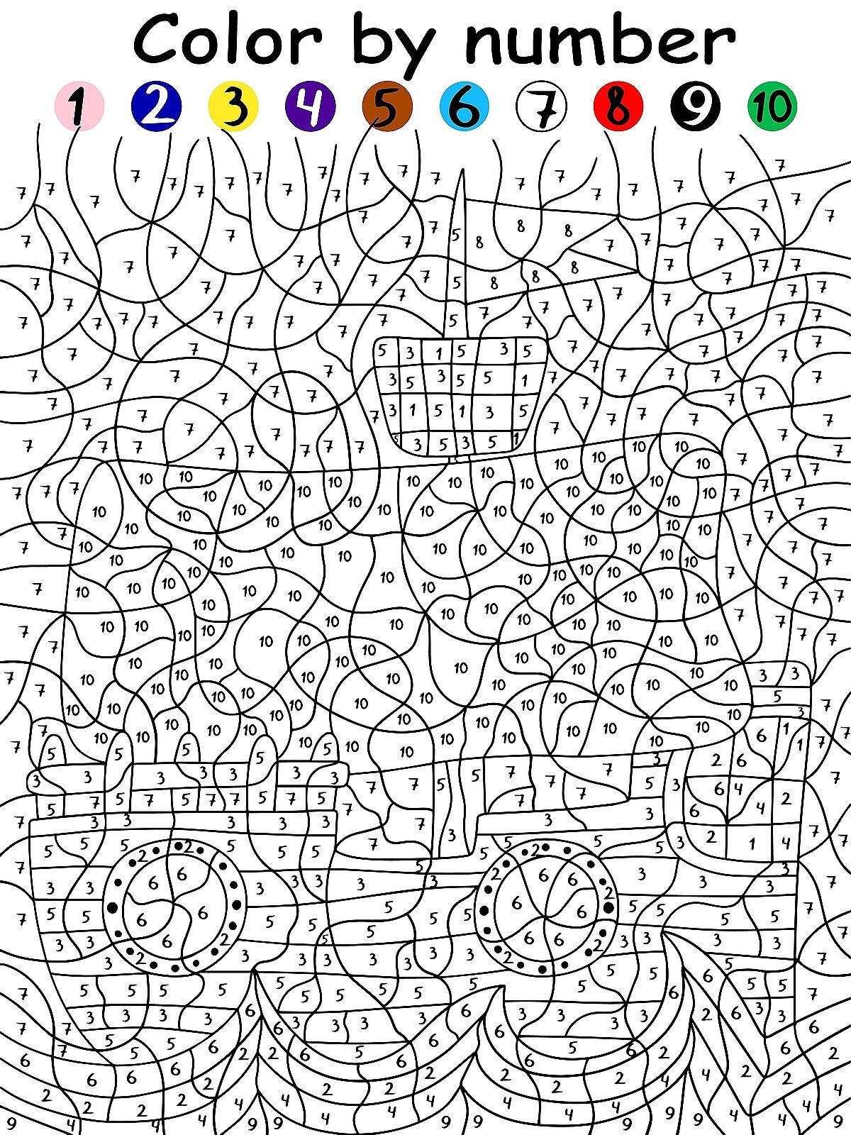 Number Coloring Pages For Adults