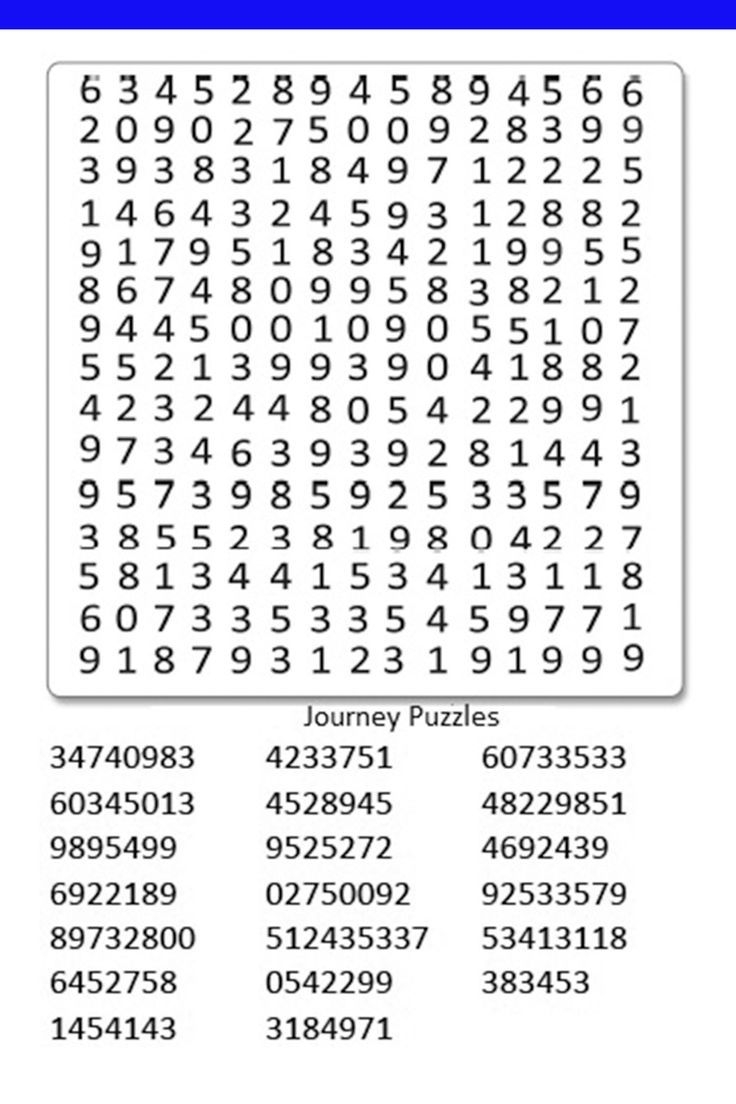 Number Search Puzzle Book For Adults Number Search Puzzle Book For Adults