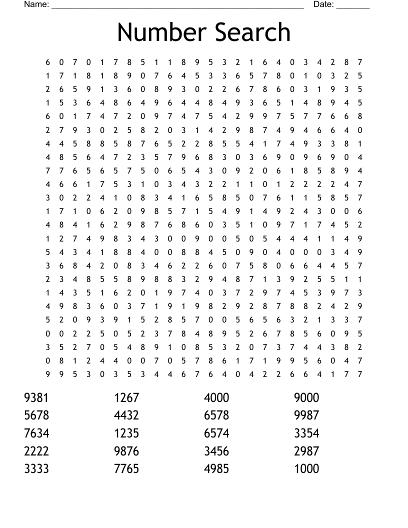 number search puzzles printable number search puzzles printable
