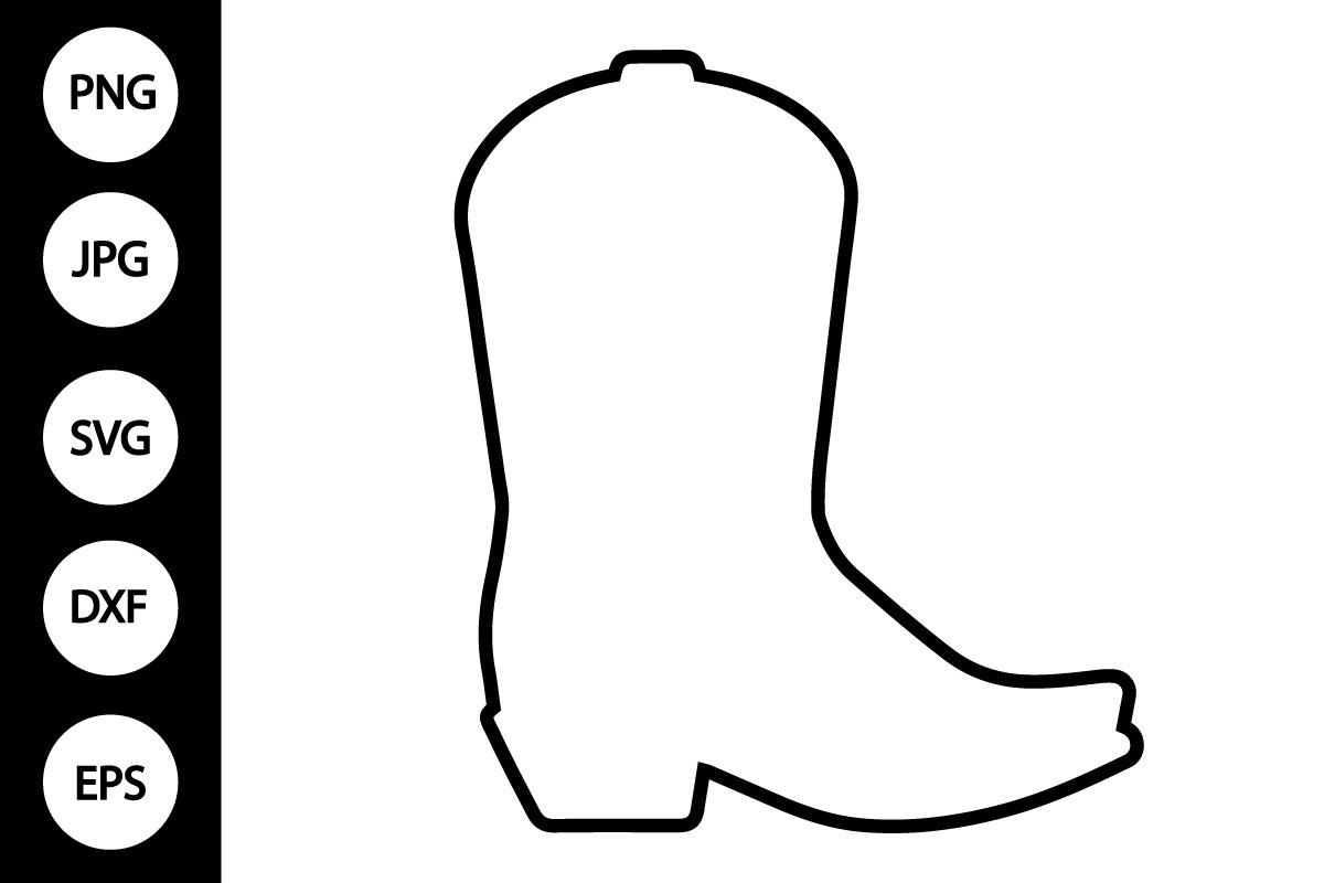 Outline Cowboy Boot SVG Coloring Page 5096594 