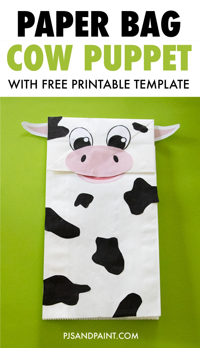 Paper Bag Cow Puppet Craft With Free Printable Template Paper Bag Cow Puppet Craft With Free Printable Template