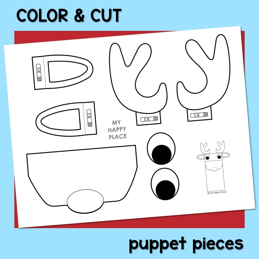 Paper Bag Reindeer Puppet Report Template Paper Bag Reindeer Puppet Report Template