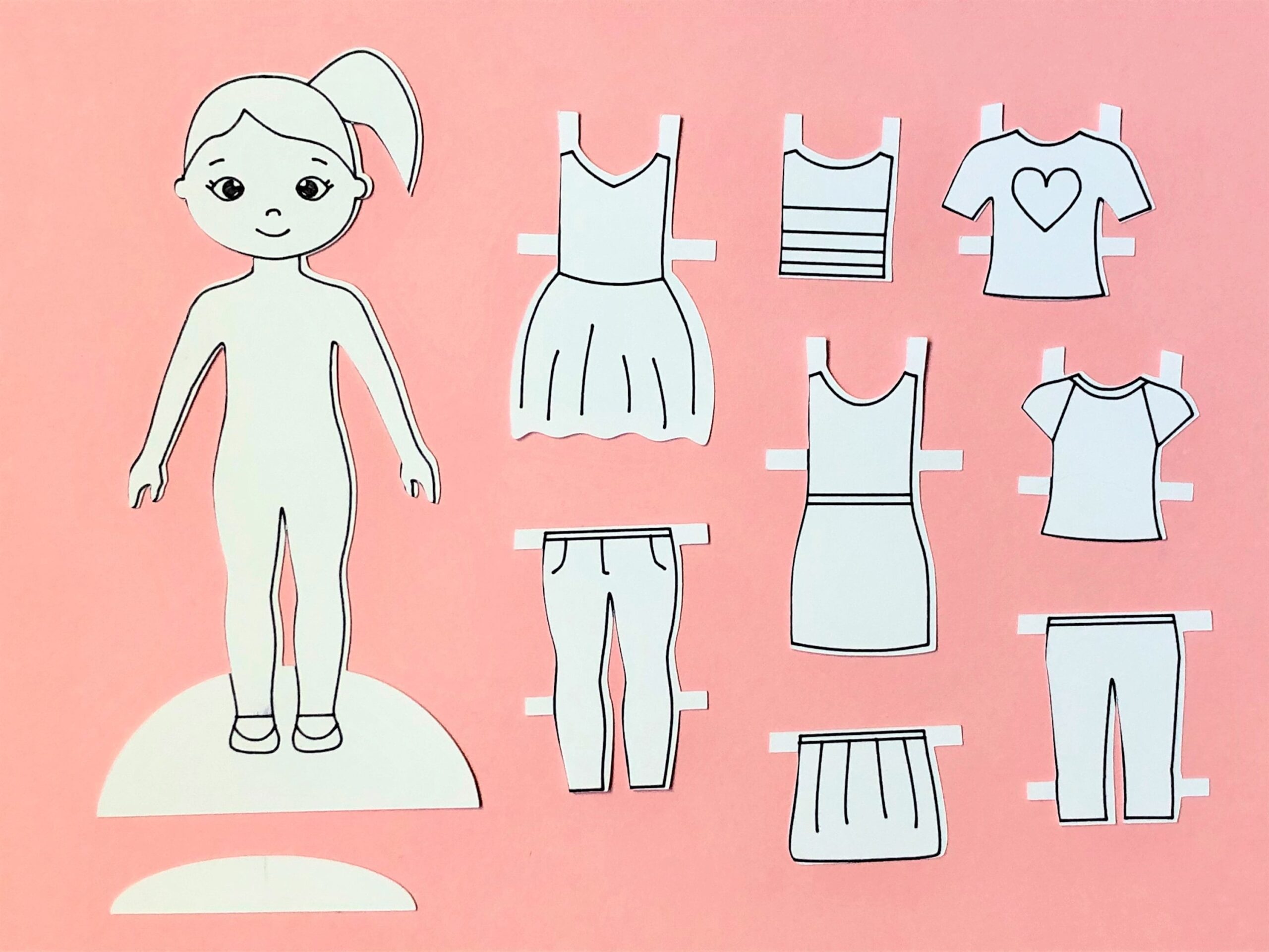 Paper Doll Cut File And Printable Meet Hannah A Downloadable Doll For Cricut And Silhouette Machines And Hand Cutting svg Png Pdf Etsy Ireland